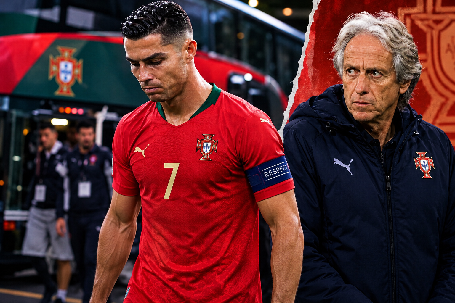 Cristiano Ronaldo deixa a concentração da seleção portuguesa em meio a um episódio de tensão com o técnico Jorge Jesus. O craque prometeu explicar posteriormente os motivos da decisão.