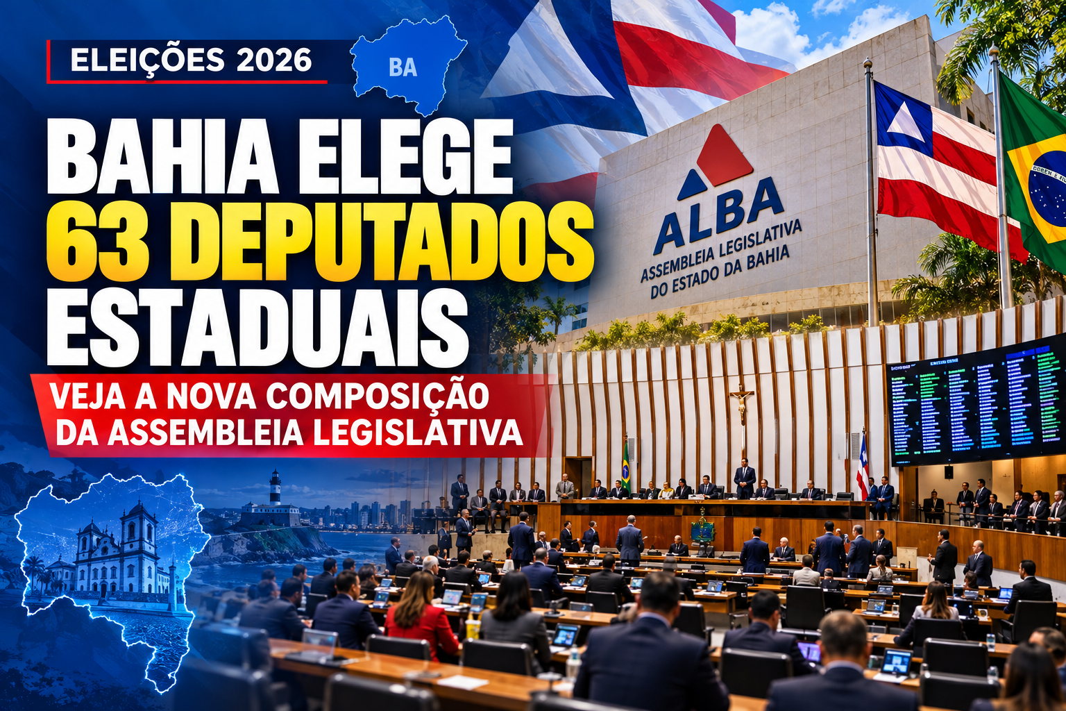 Bahia elege 63 deputados estaduais; veja a nova composição da Assembleia Legislativa