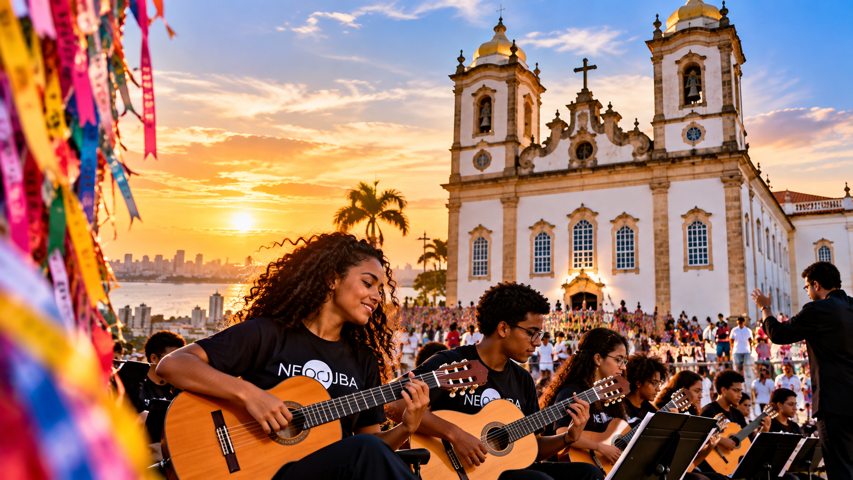 🎶 A música vai ecoar em um dos cenários mais simbólicos de Salvador. A Camerata de Violões do NEOJIBA realiza apresentação inédita na Colina Sagrada nesta quinta-feira (8), integrando a programação religiosa que antecede os festejos do Senhor do Bonfim de 2027. O concerto acontece após a celebração do tríduo de São Gonçalo do Amarante.