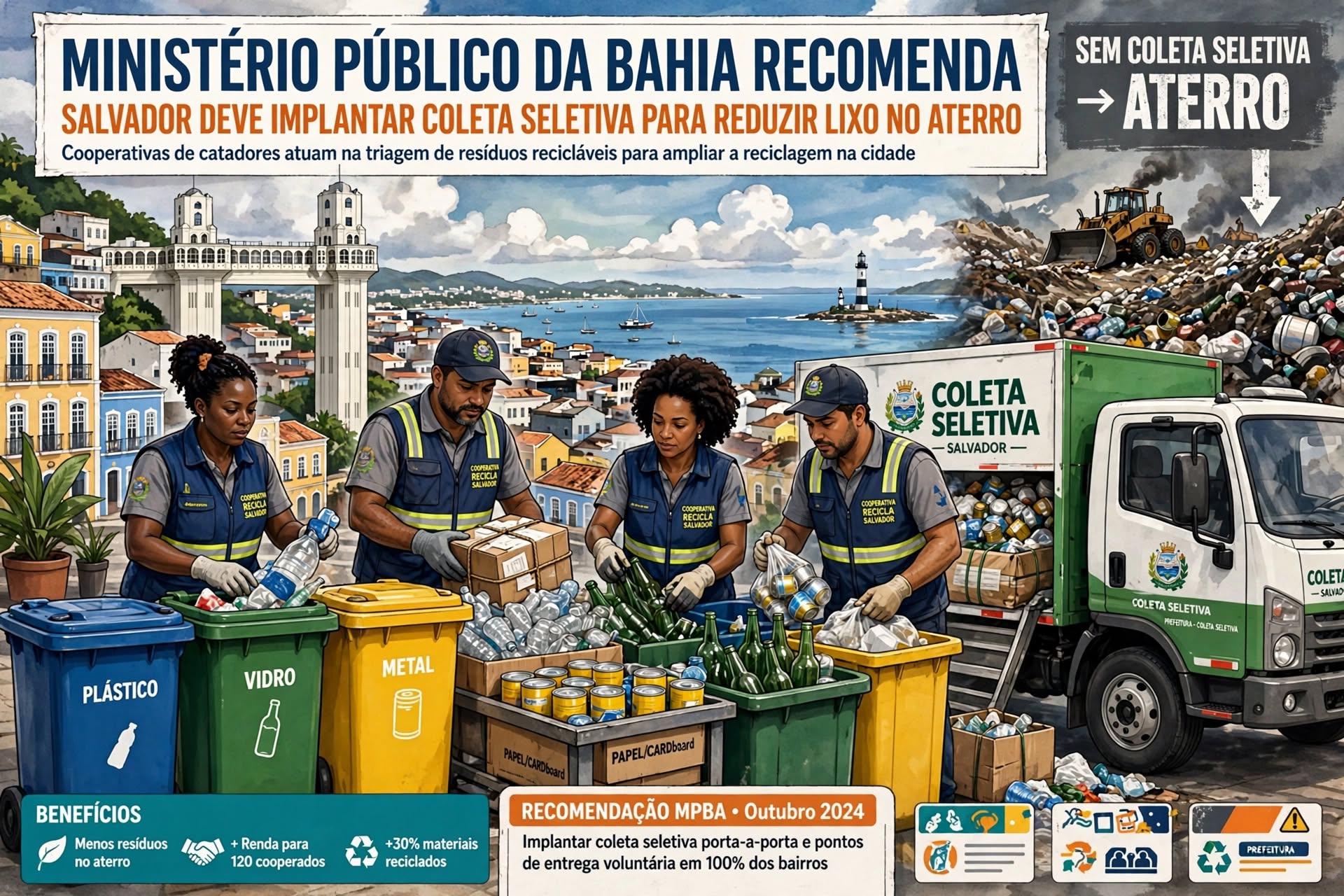 MPBA recomenda que Salvador estruture coleta seletiva e fortaleça inclusão de catadores