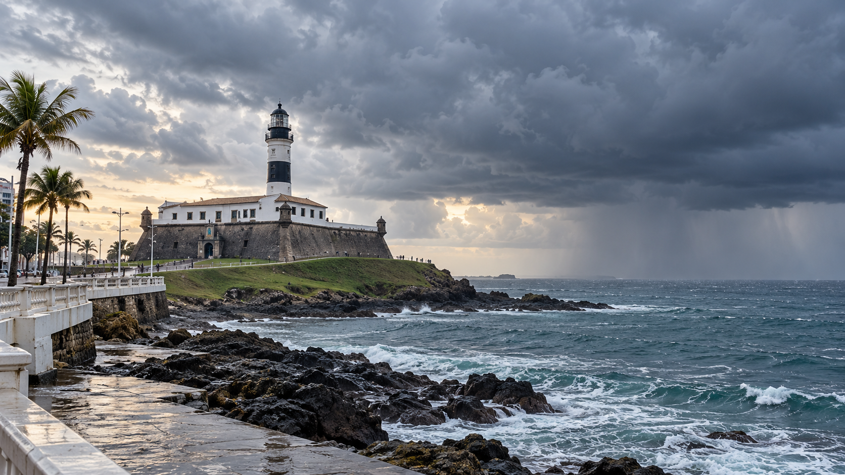 Salvador pode registrar pancadas de chuva e trovoadas isoladas neste domingo (18), enquanto um sistema frontal aumenta a instabilidade em diversas regiões da Bahia.