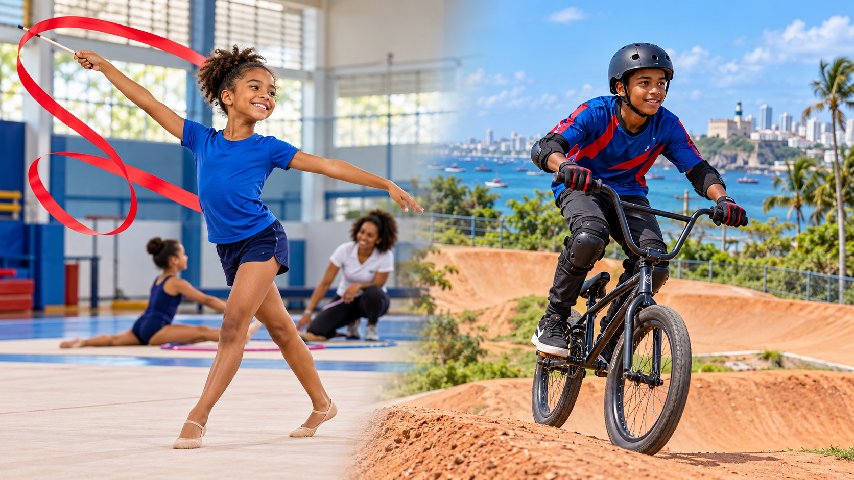 Projetos de ginástica e bicicross oferecem 321 vagas gratuitas em Salvador e Lauro de Freitas.