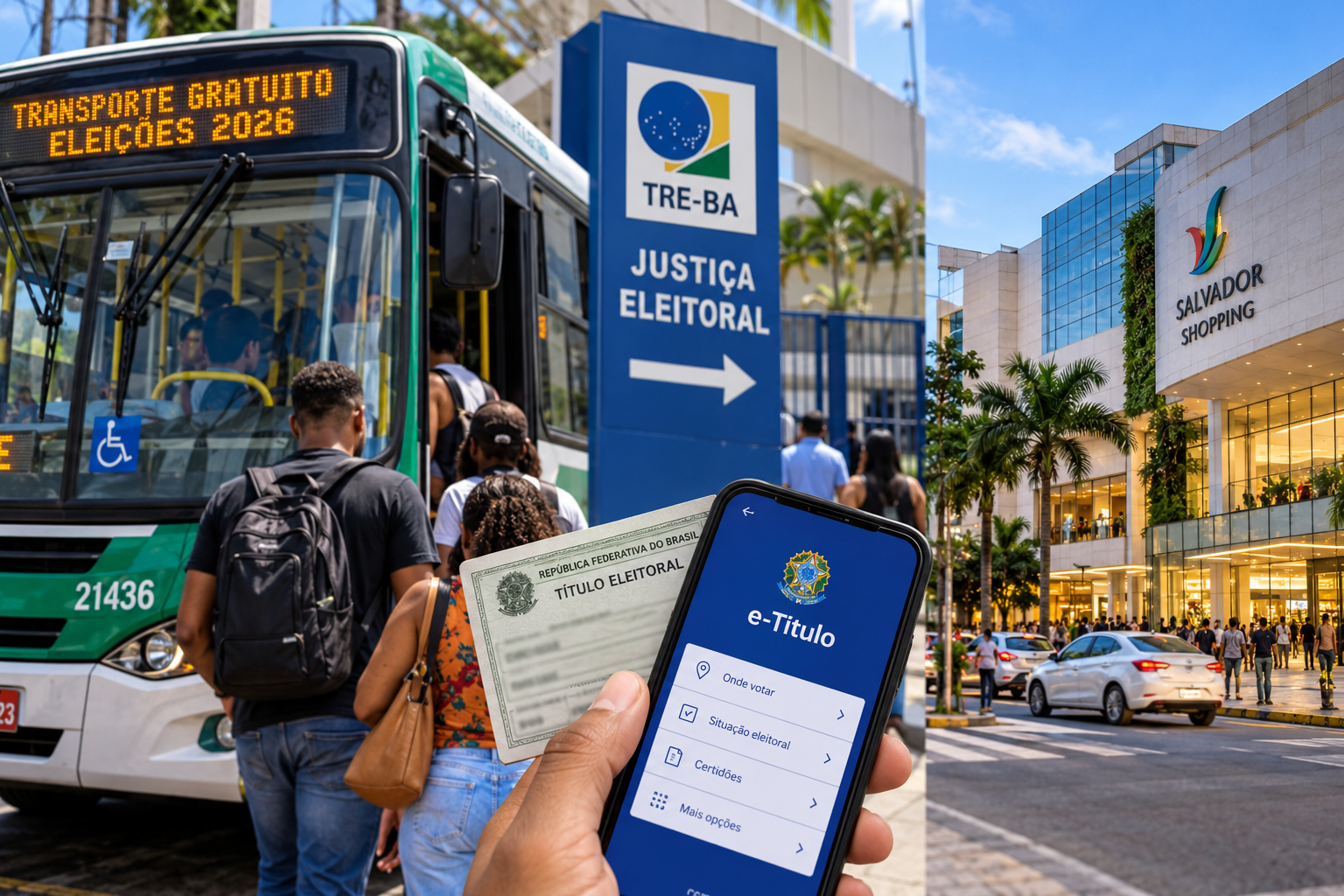 Eleições 2026 alteram a rotina de Salvador e da Bahia neste domingo (25), com transporte público gratuito, mudanças em locais de votação e horários especiais no comércio.